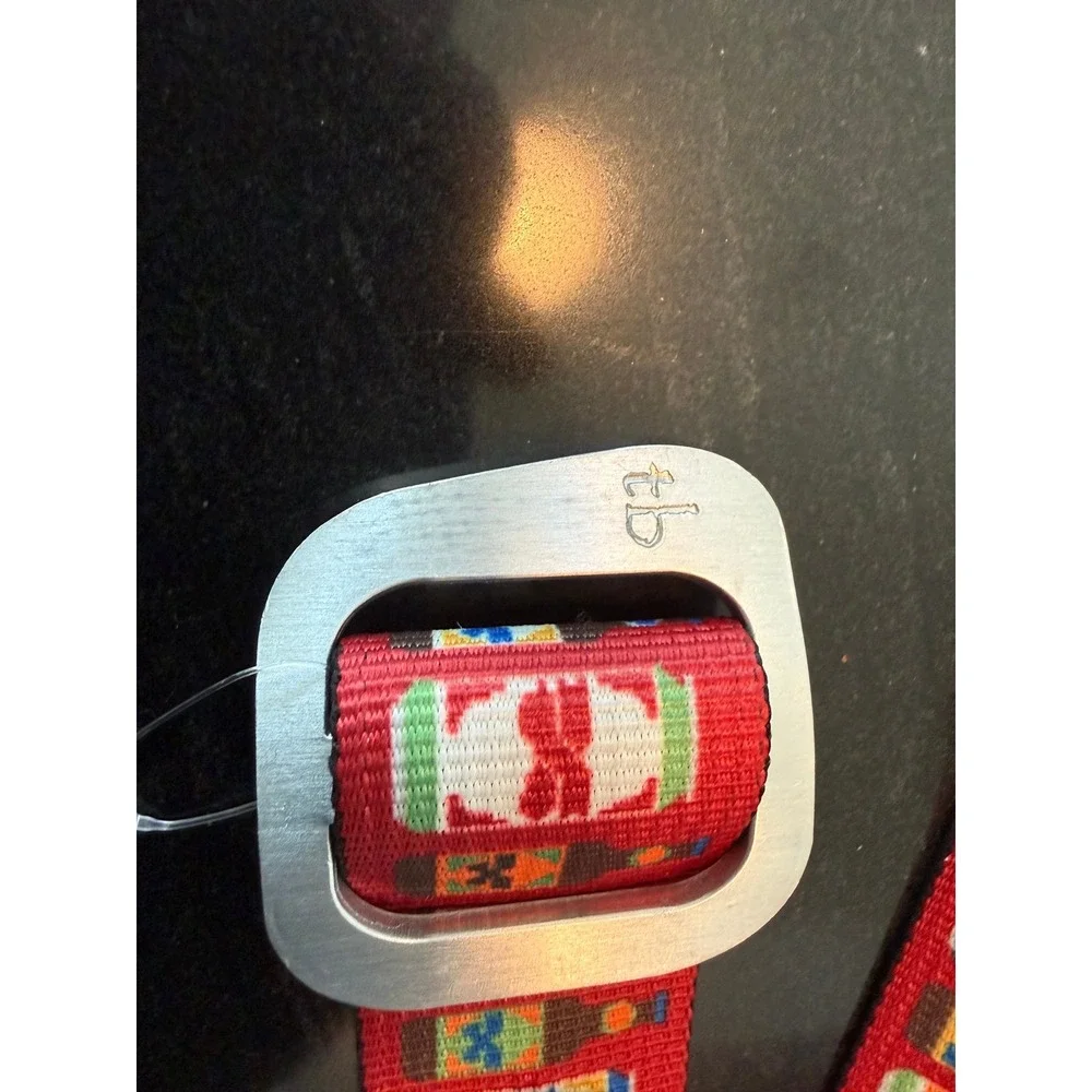 Thomas Bates Belt Red Woven Pattern Bottle Opener Buckle Two‎ Roads Brewery